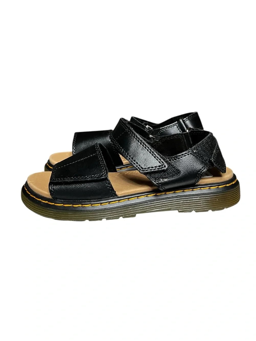 🌻NEW w/tag Dr. Martens Romi J Sandals Black Leather Adjustable Youth US 3 EU 34